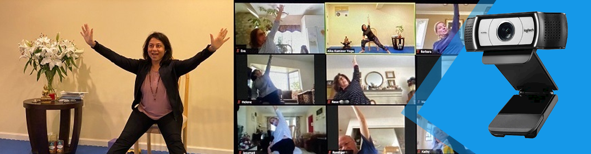 Webcam hội nghị dùng cho việc phát trực tiếp các lớp học Yoga của bạn